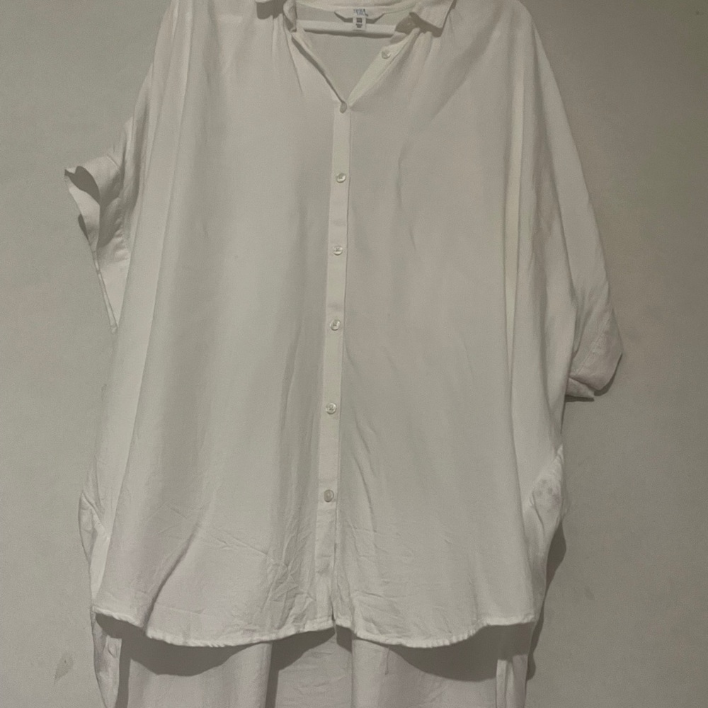 Time and tru size XXL/20 women’s white button up blouse.
